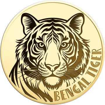 Gabon Bengal Tiger 1/1000 oz Gold Coin in Card