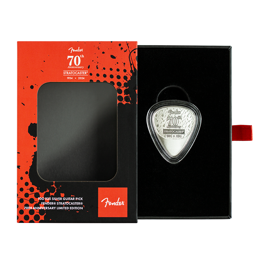 2024 Pamp Fender Guitar Pick 70th Anniv. of the Stratocaster 10g Silver Medal