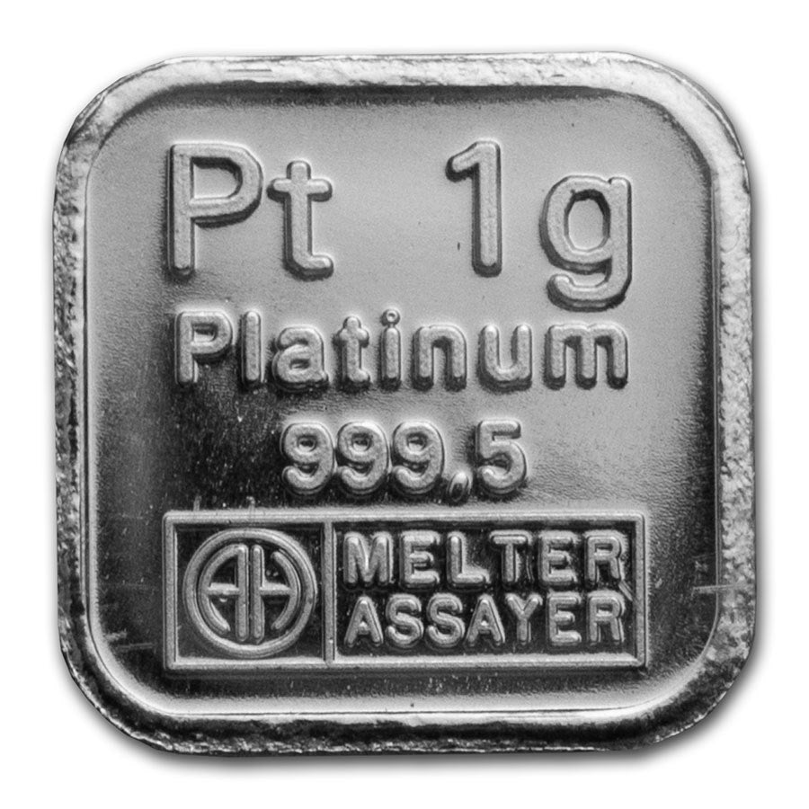 1 Gram Carded Platinum Bar - Argor-Heraeus - CoinsTV