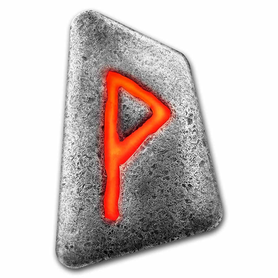 Germania Mint- Wunjo Cast Rune- 1 oz .9999 Argent Silver