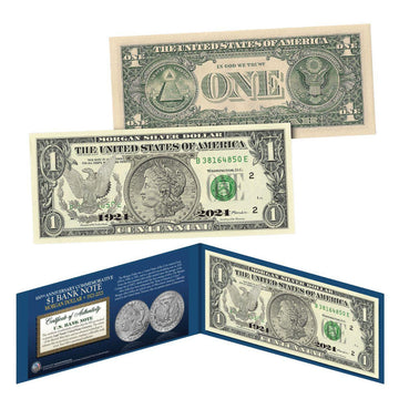 100th Anniversary U.S. Morgan Silver Dollar Legal Tender $1 Bill - CoinsTV