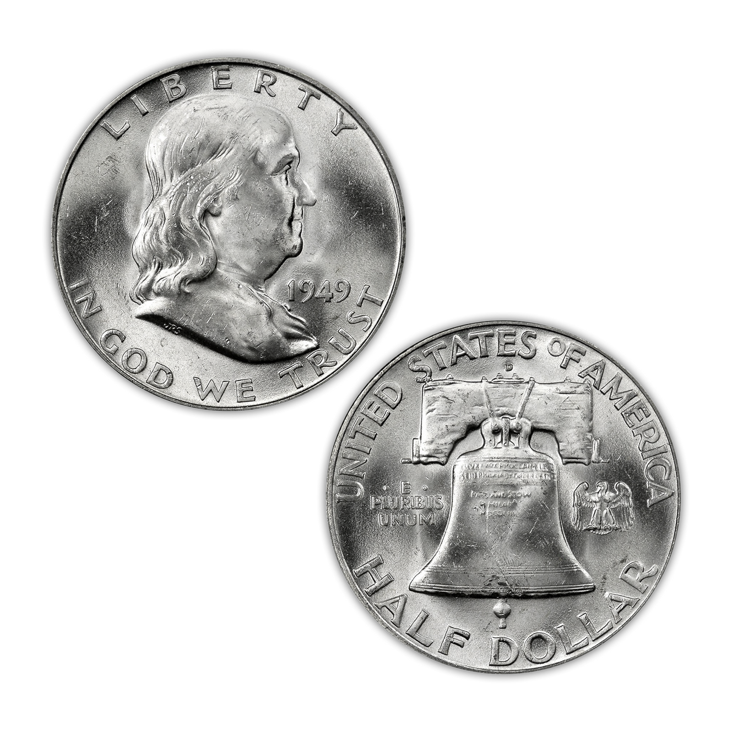 1949 Franklin 90% Silver Half Dollar Philadelphia - Uncirculated