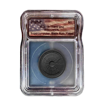 2026-P Wisconsin Supercomputer Innovation Dollar - ICG Brilliant Uncirculated – Black Ruthenium Plated