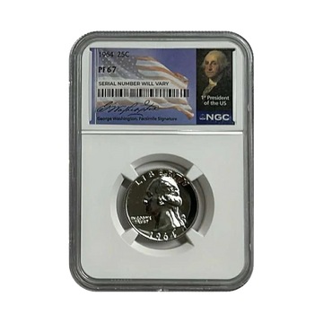 1964 Washington Silver Quarter - Flag Label - NGC PF67 - CoinsTV