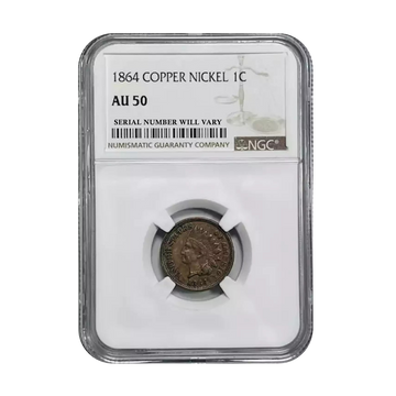 1864 Small Cents Indian Head CN - NGC AU50