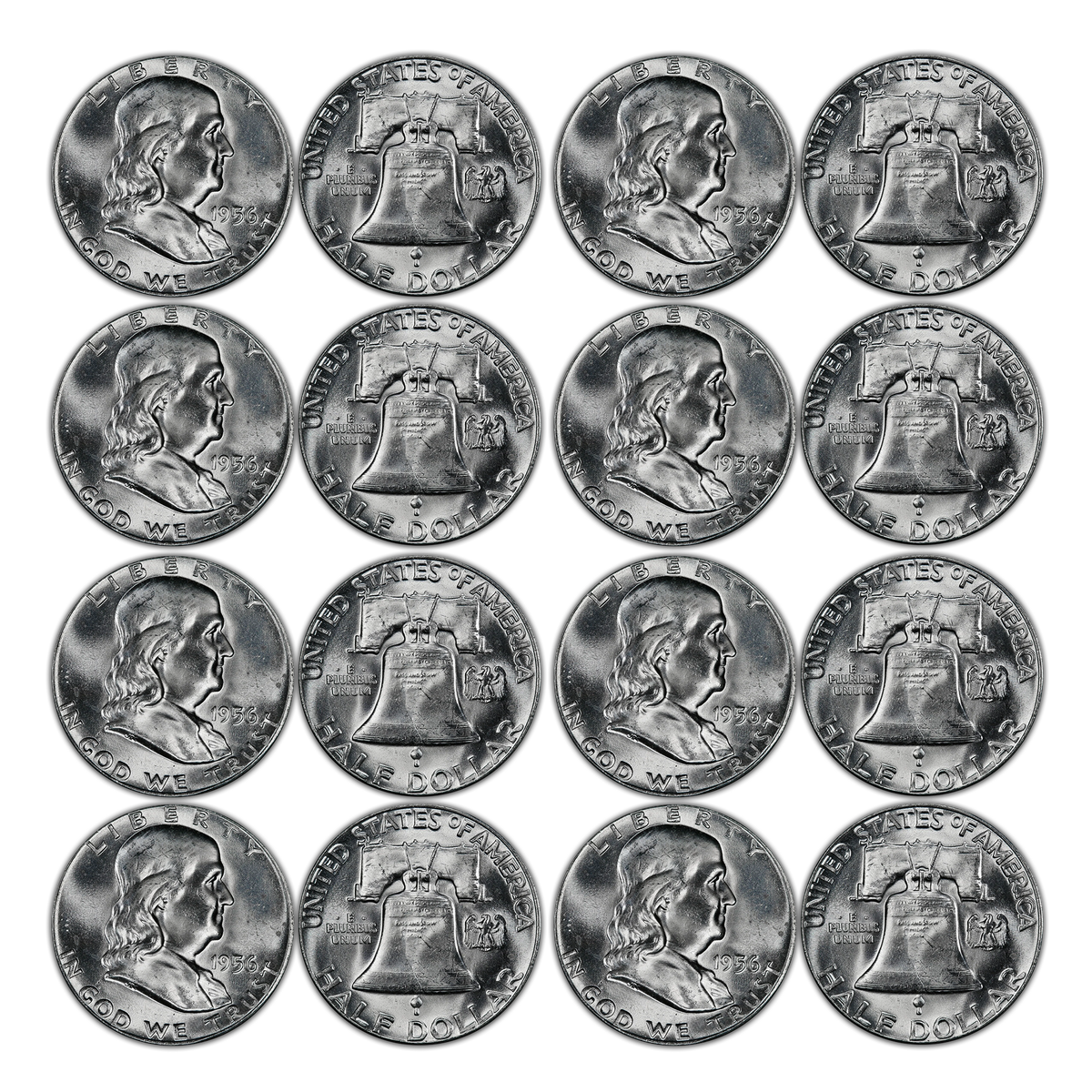 1956 Franklin 90% Silver Half Dollar Philadelphia - Uncirculated
