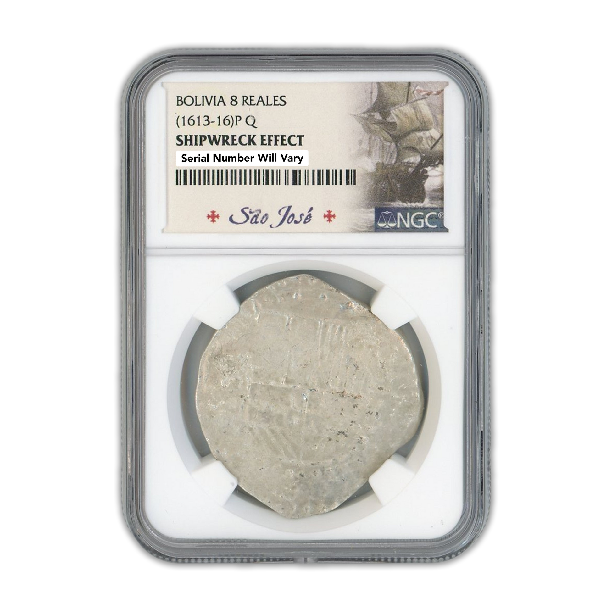 (1613-1616) P Q Bolivia 8 Reales Shipwreck Effect - NGC - CoinsTV