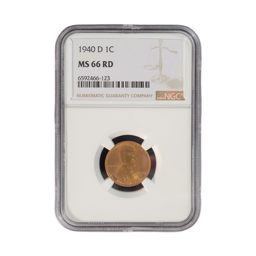 1940-D Lincoln Wheat Cent - NGC MS66 RD