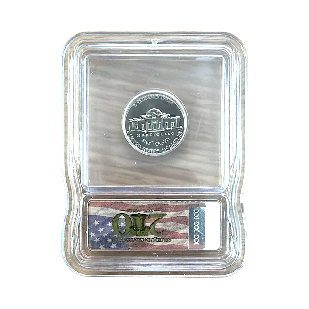 2026-D Semiquincentennial Jefferson Nickel - ICG GEM BU Initial Release Flag Label