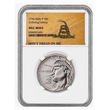 1776–2026 P America 250 Enduring Liberty Half Dollar NGC MS65 Don’t Tread on Me Label
