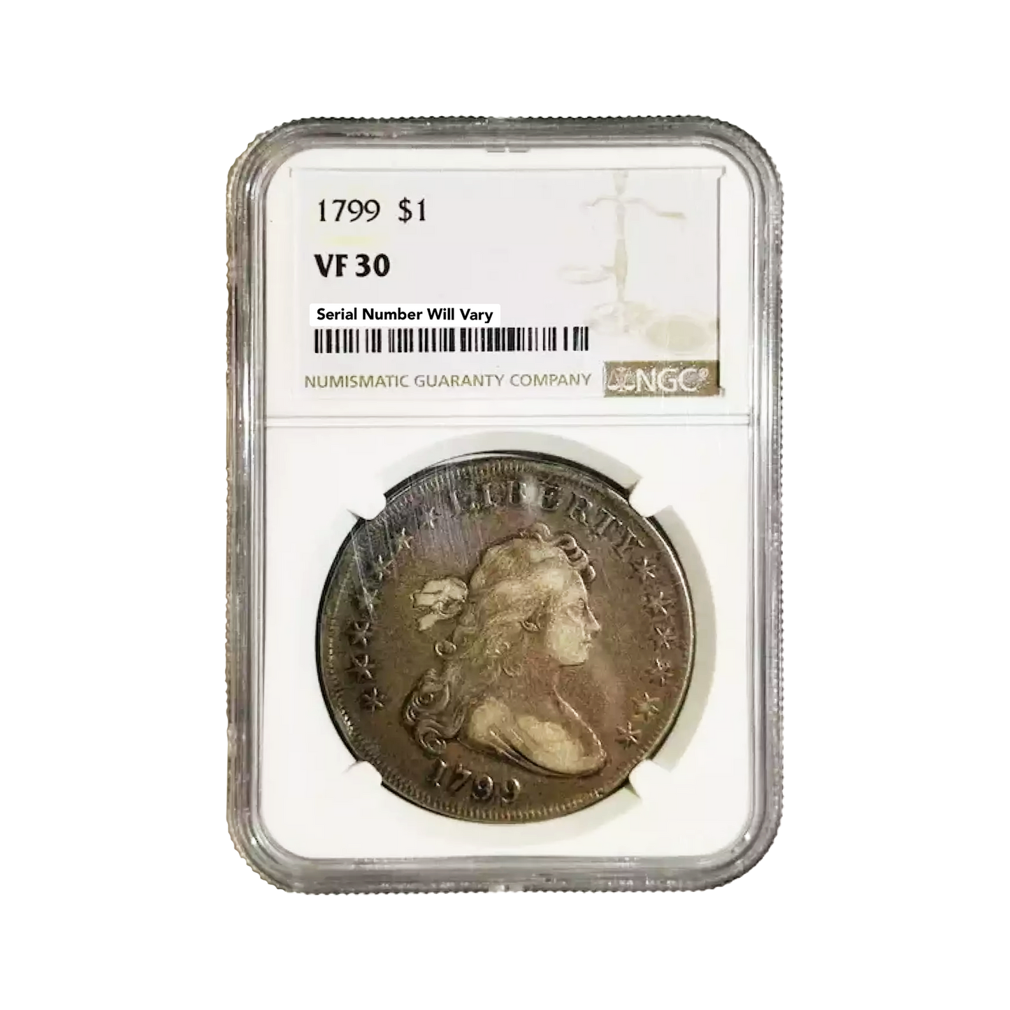 1799 Draped Bust Silver Dollar Philadelphia - NGC VF30