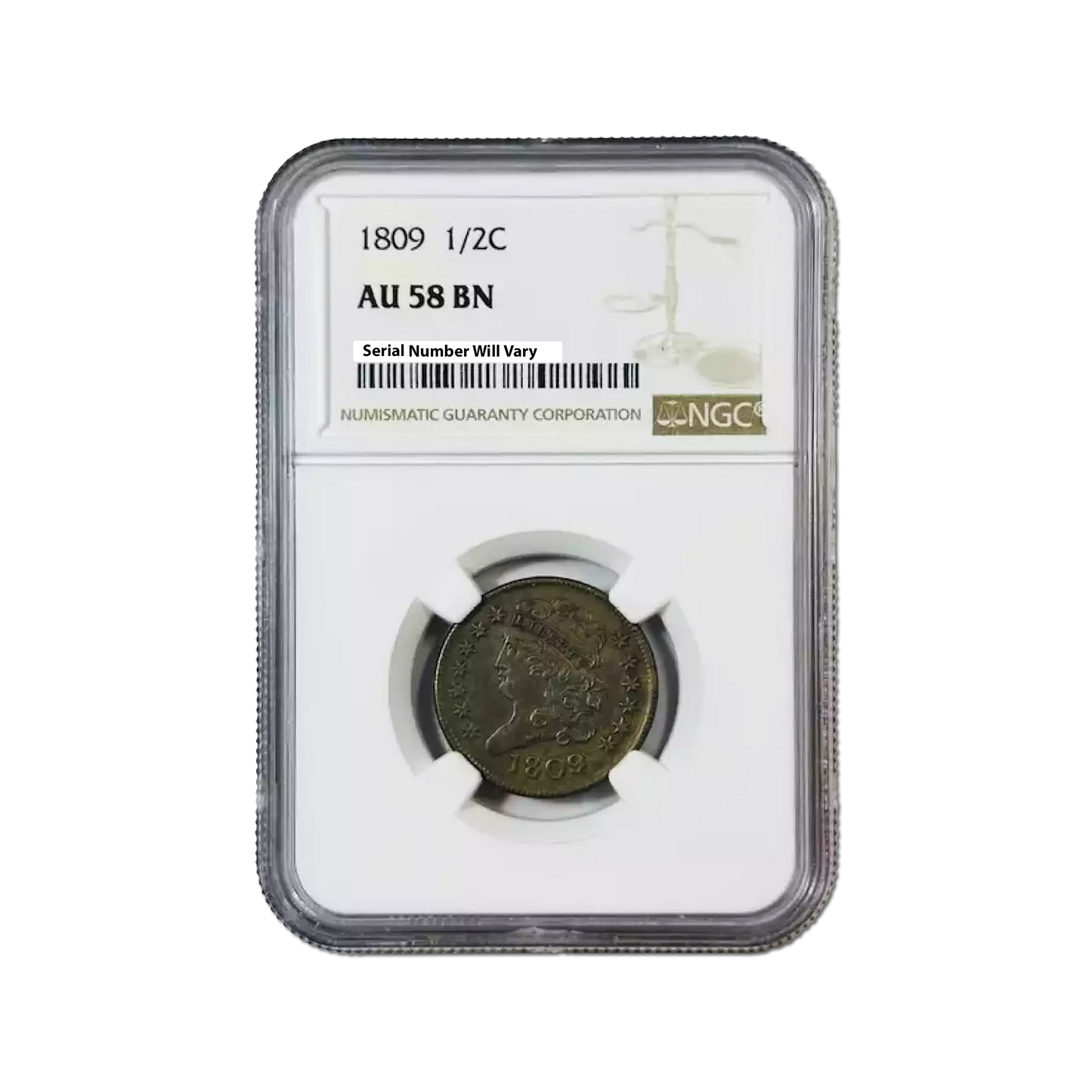 1809 Classic Head Half Cent - NGC AU58 BN - CoinsTV