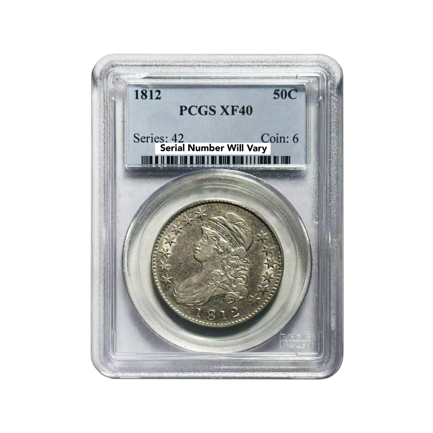 1812 Capped Bust Silver Half Dollar Philadelphia - PCGS XF40