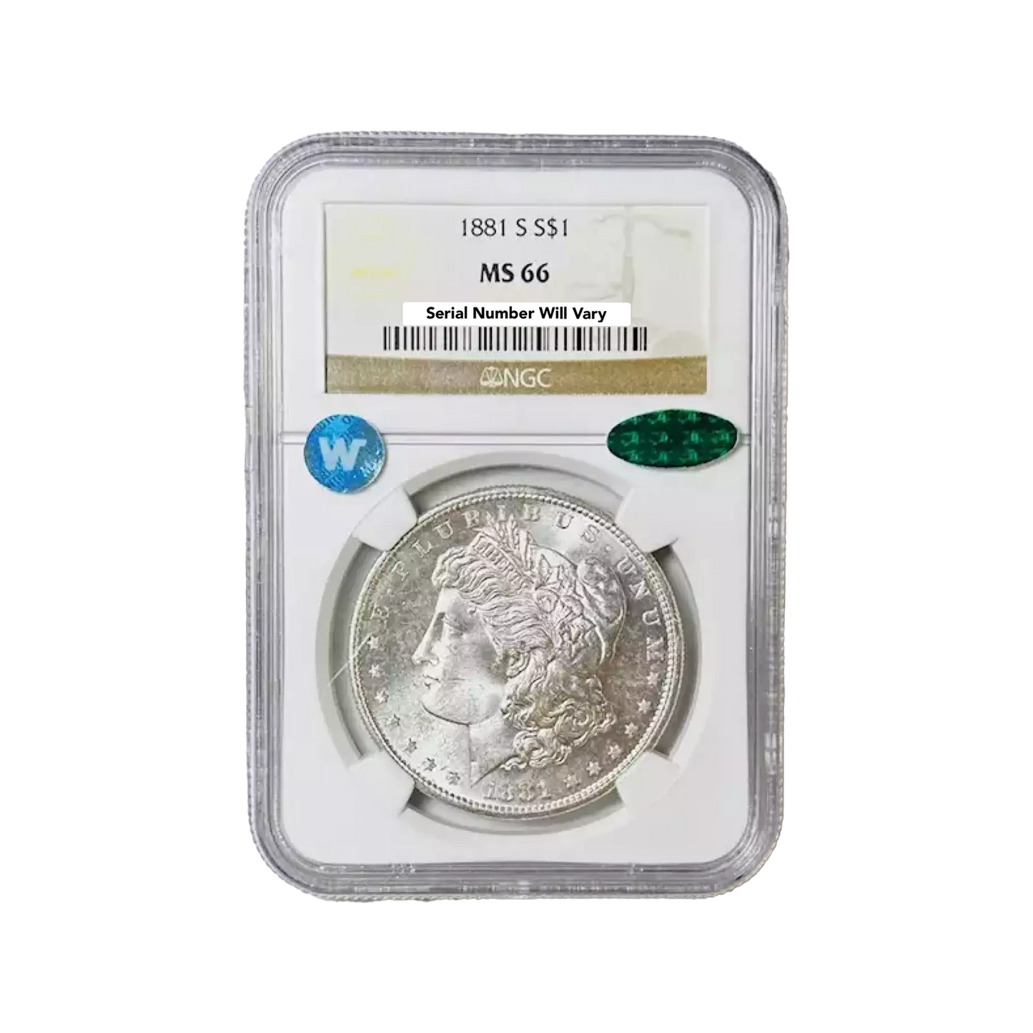 1881 S Morgan Silver Dollar San Francisco - NGC MS66 Sight White CAC