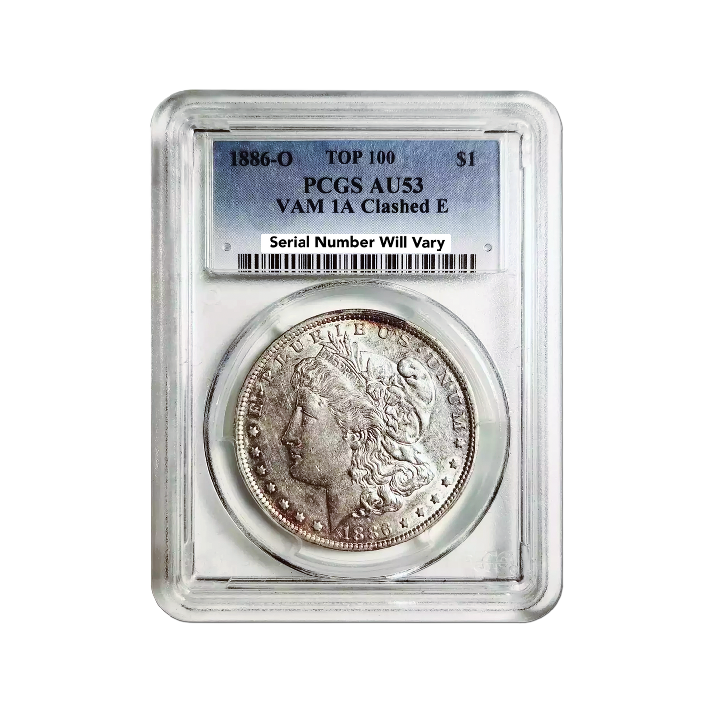 1886-O Morgan Silver Dollar TOP 100 VAM 1A Clashed E - PCGS AU53