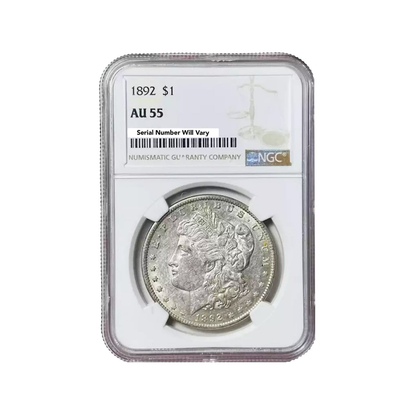 1892 Morgan Silver Dollar Philadelphia - NGC AU55