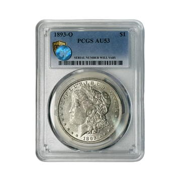 1893-O Morgan Silver Dollar New Orleans - PCGS AU53 Sight White - CoinsTV