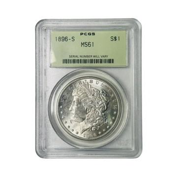 1896-S Morgan Silver Dollar - PCGS MS61 Old Green Holder
