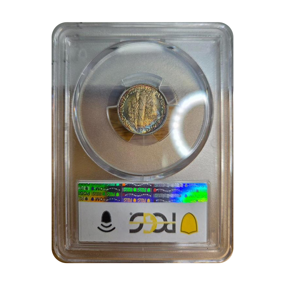 1917 Mercury Dime - PCGS MS66 FB Rainbow Toning