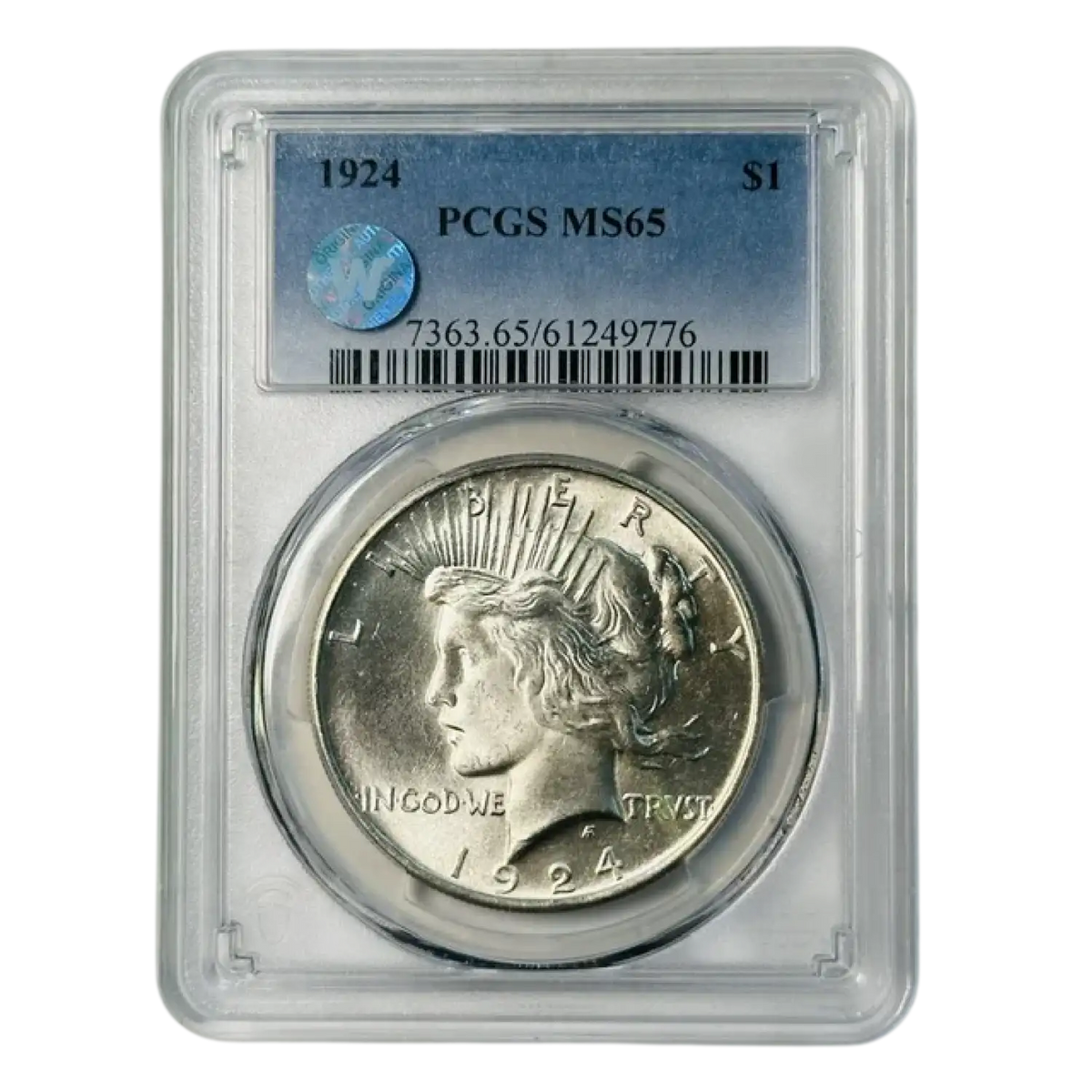 1924 Peace Silver Dollar - PCGS MS65 Sight White