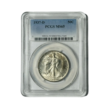 1937-D Walking Liberty Silver Half Dollar - PCGS MS65 - CoinsTV