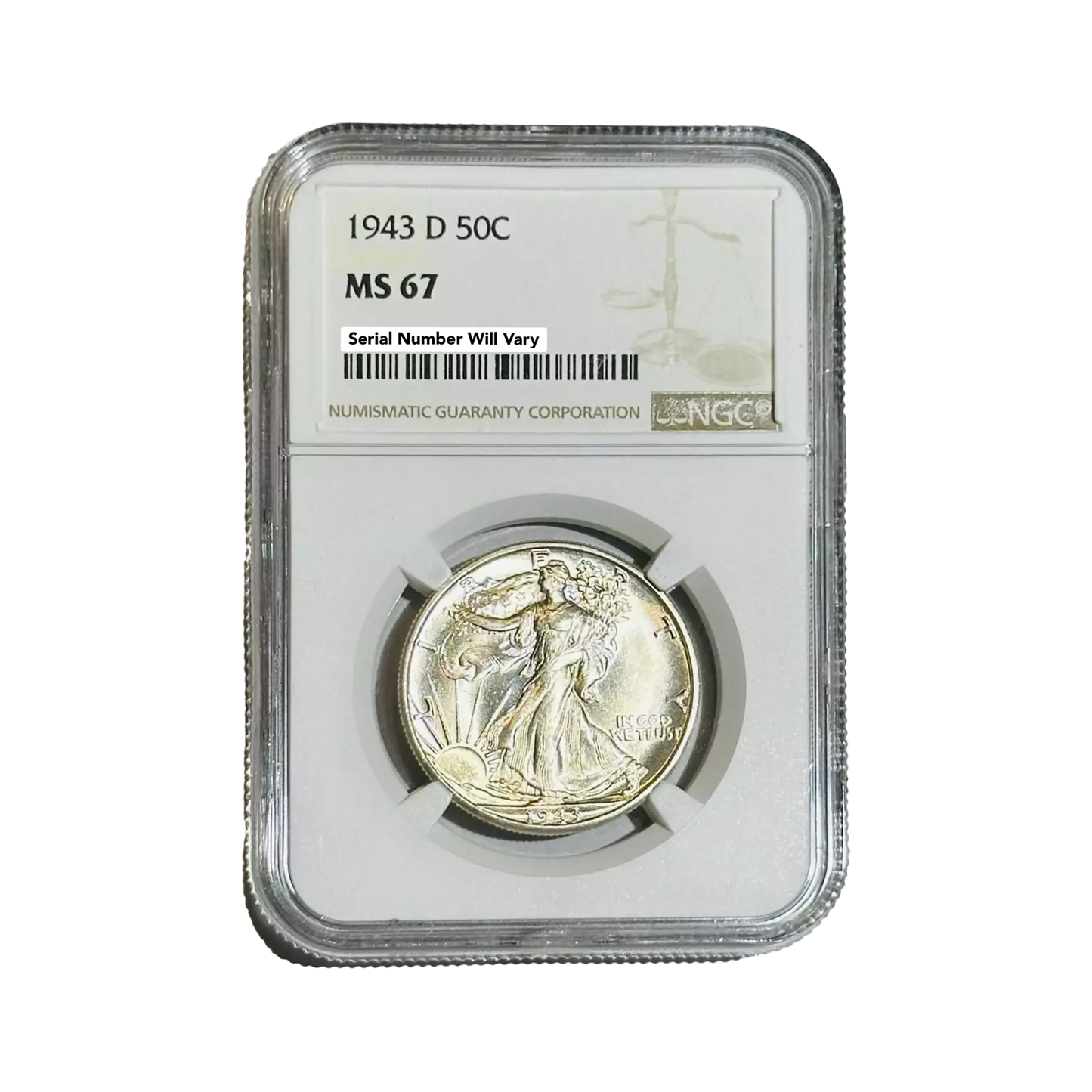 1943 D Walking Liberty Half Dollar - NGC MS67
