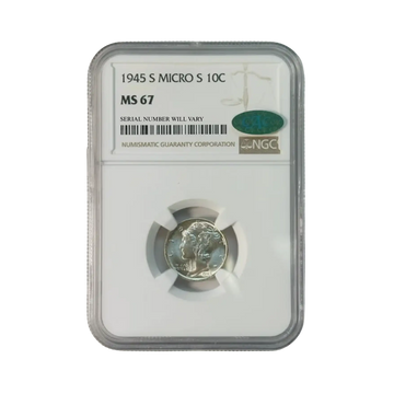 1945-S Mercury Dime - NGC MS67 Micro S CAC