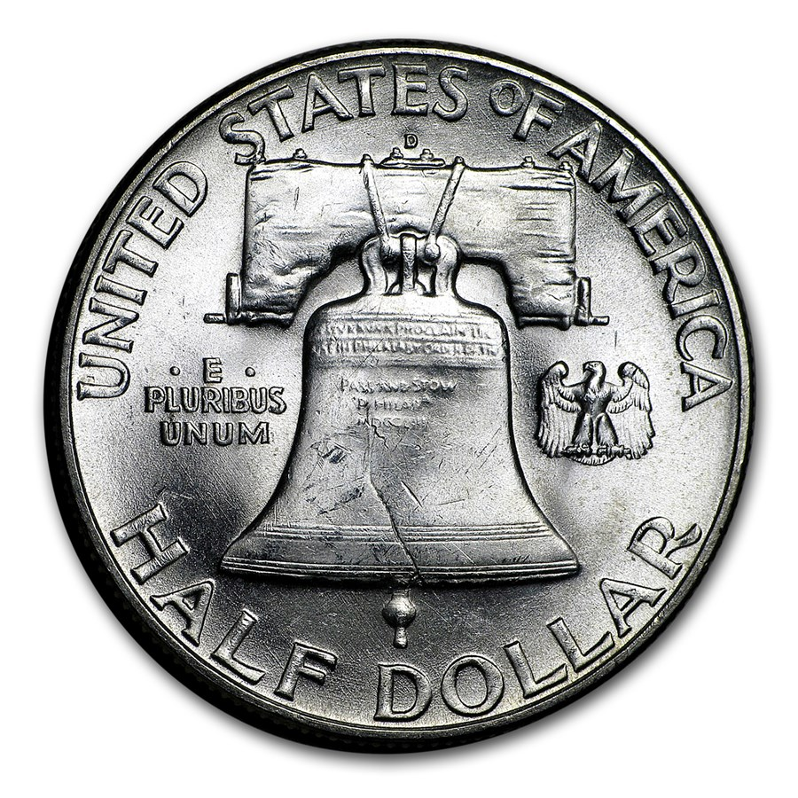 1950 Franklin 90% Silver Half Dollar Denver - Uncirculated