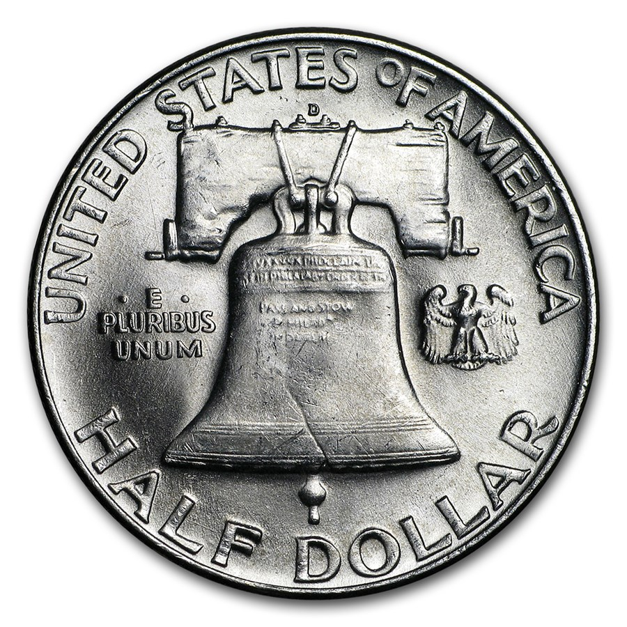 1953 Franklin 90% Silver Half Dollar Denver - Uncirculated - CoinsTV