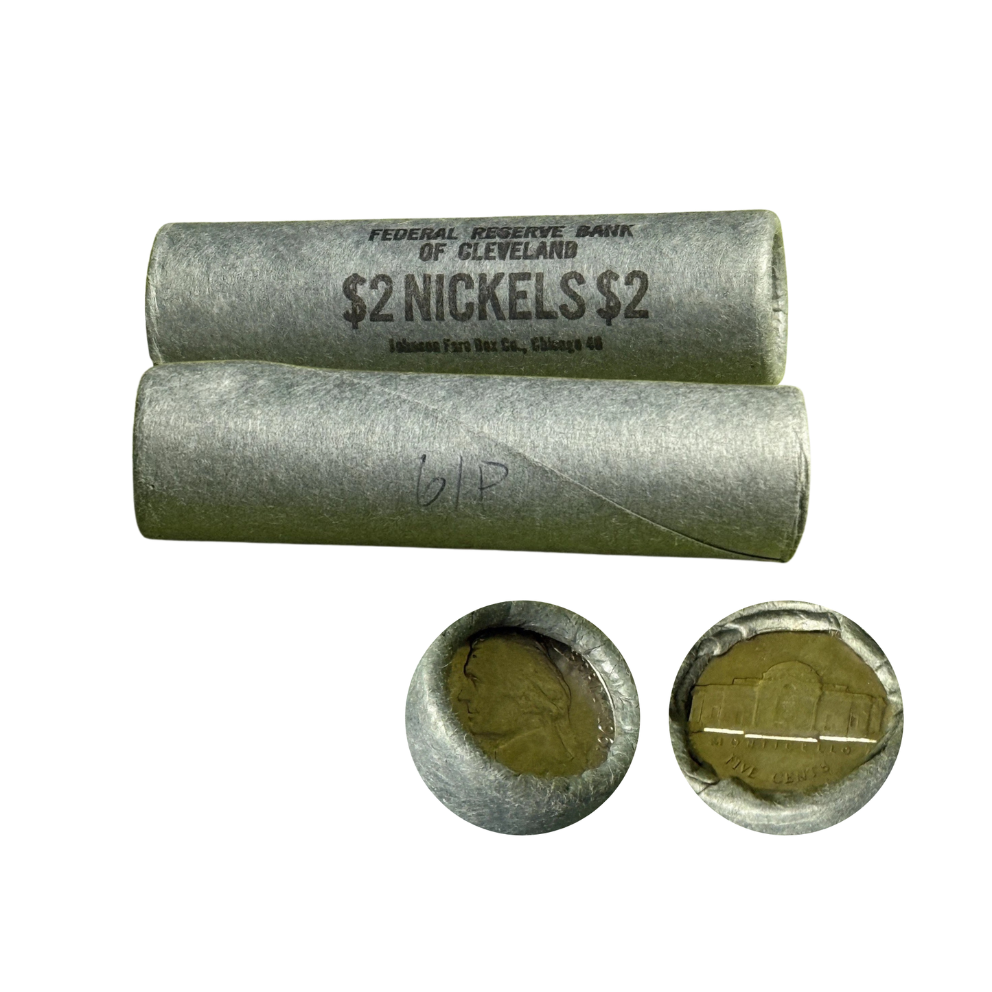 1961-P Jefferson Nickel Uncirculated - Original Bank-Wrapped Roll - CoinsTV