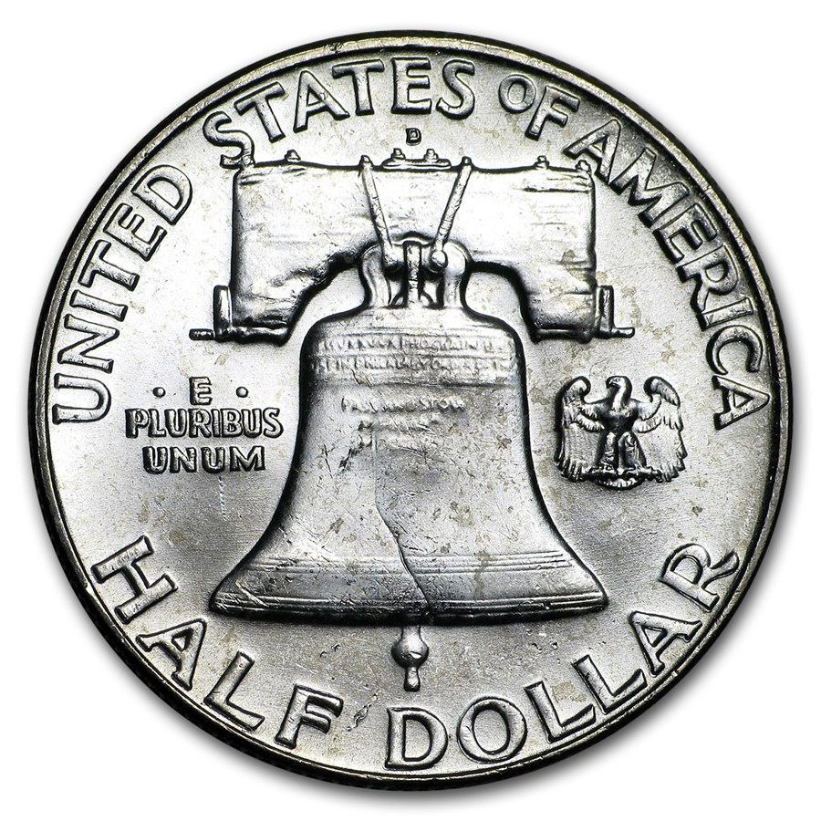 1962 Franklin 90% Silver Half Dollar Denver - Uncirculated - CoinsTV