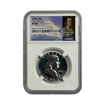 1963 Franklin Silver Half Dollar - NGC PF68 Franklin Label