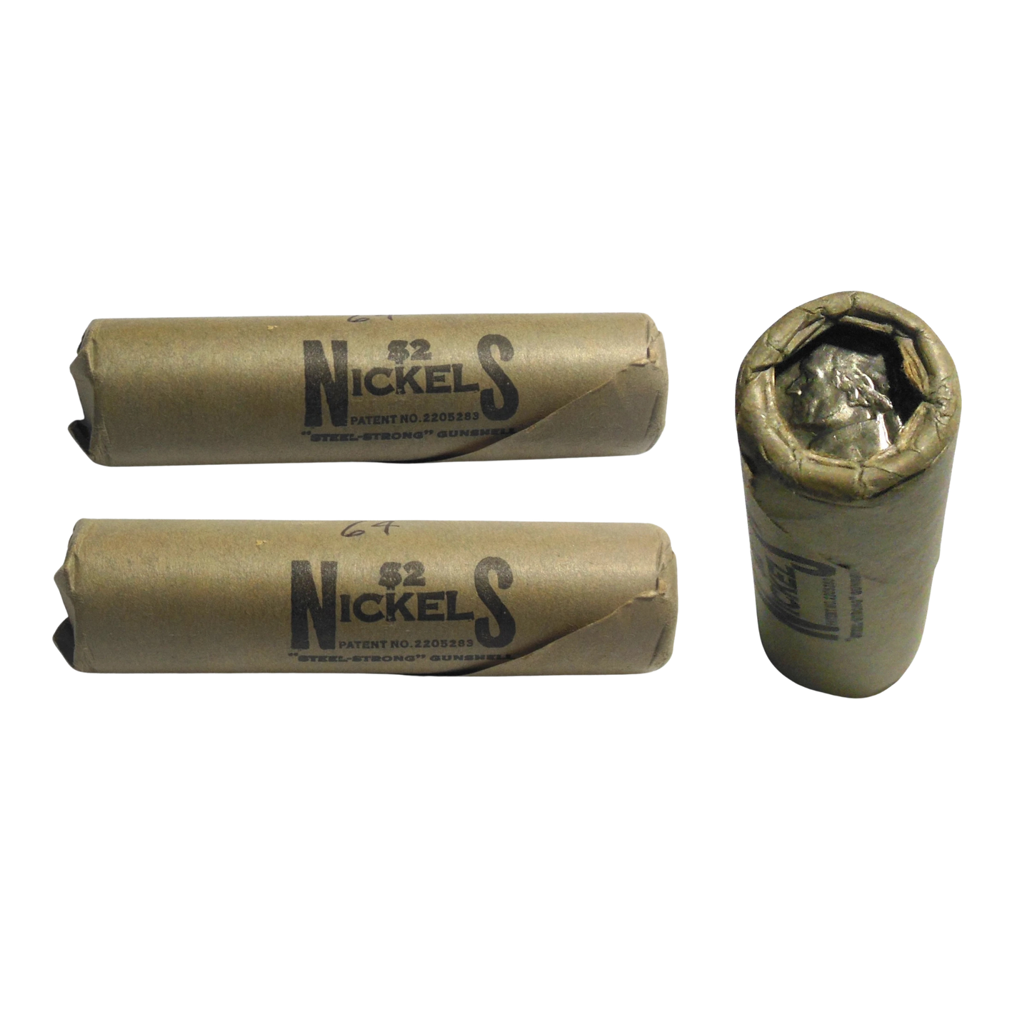 1964-P Jefferson Nickel Uncirculated - Original Bank-Wrapped Roll Crimped Both Ends