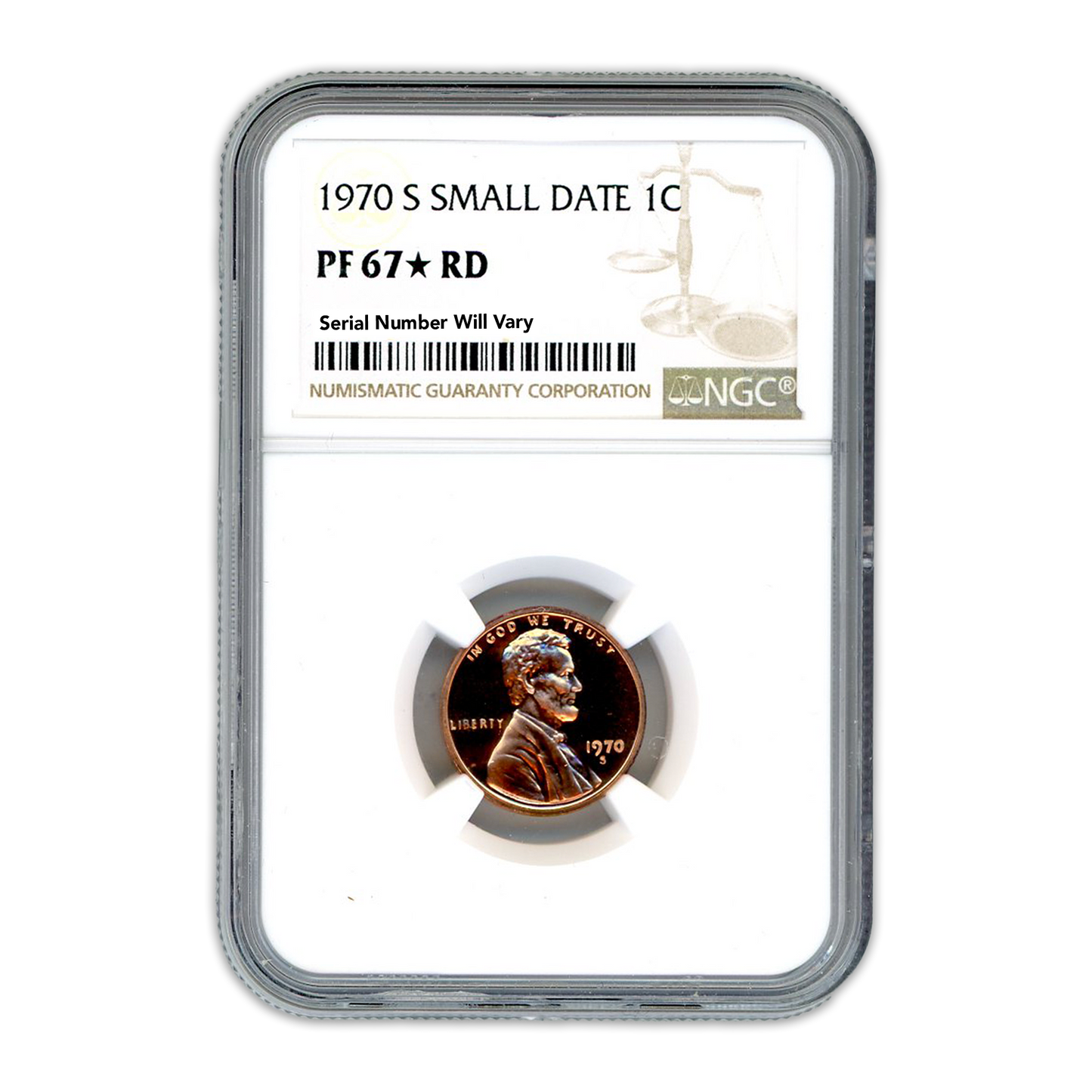 1970-S Lincoln Cent - Small Date - NGC PF67 RD Star