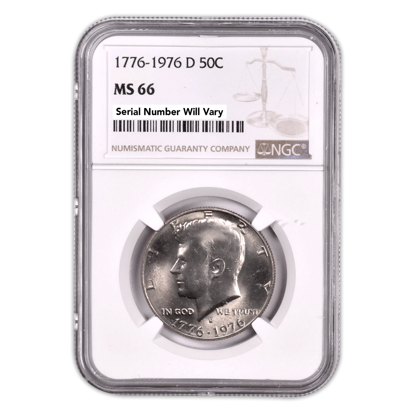 1976 D Kennedy Half Dollar - NGC MS66