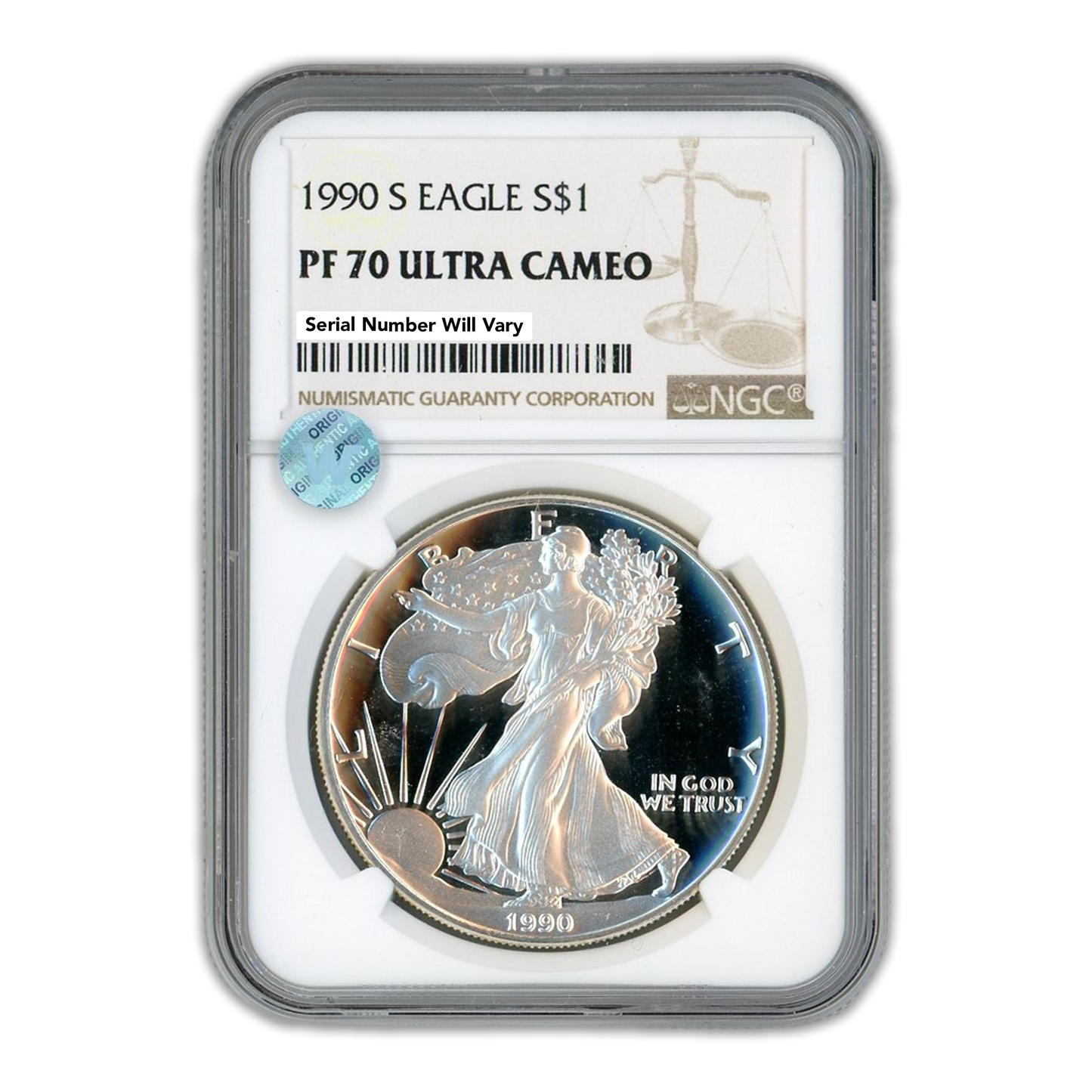 1990 S Silver Eagle - NGC PF70 Ultra Cameo Sight White - CoinsTV