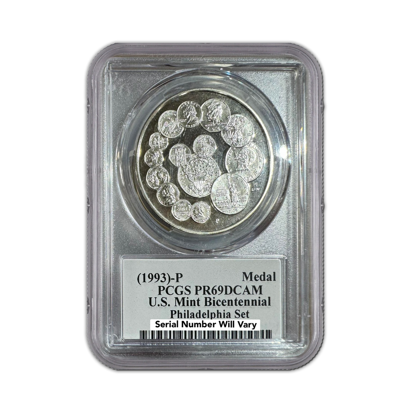 1993-P US Mint Bicentennial Medal -Philadelphia Set- PCGS PR69 DCAM TD Rogers Signature - CoinsTV