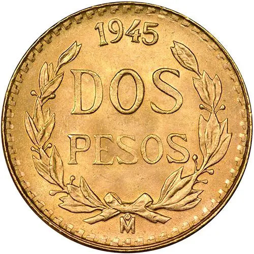 Mexico 2 Pesos Gold Coin - CoinsTV