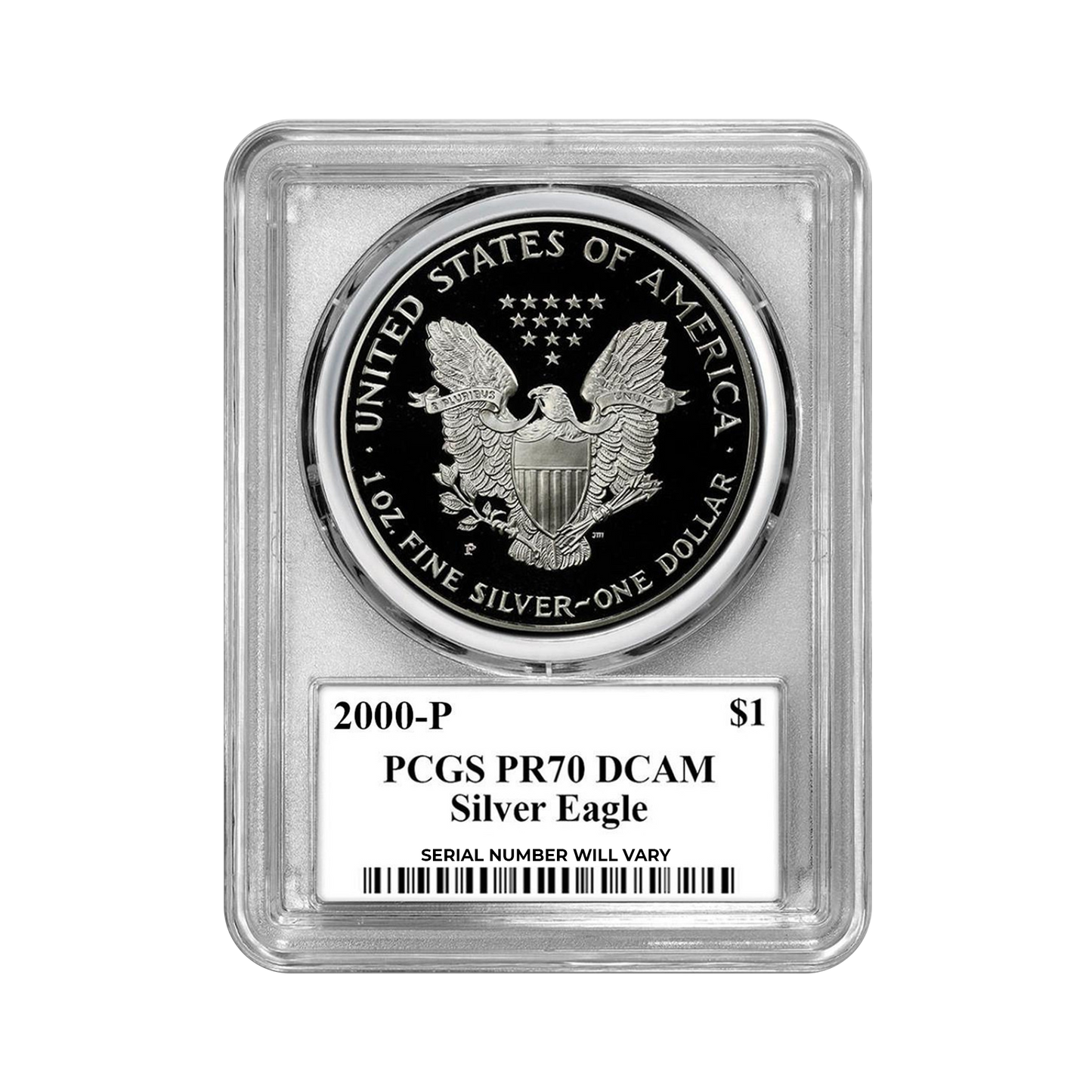 2000-P Silver Eagle - PCGS PR70 DCAM TD Rogers Signature - CoinsTV