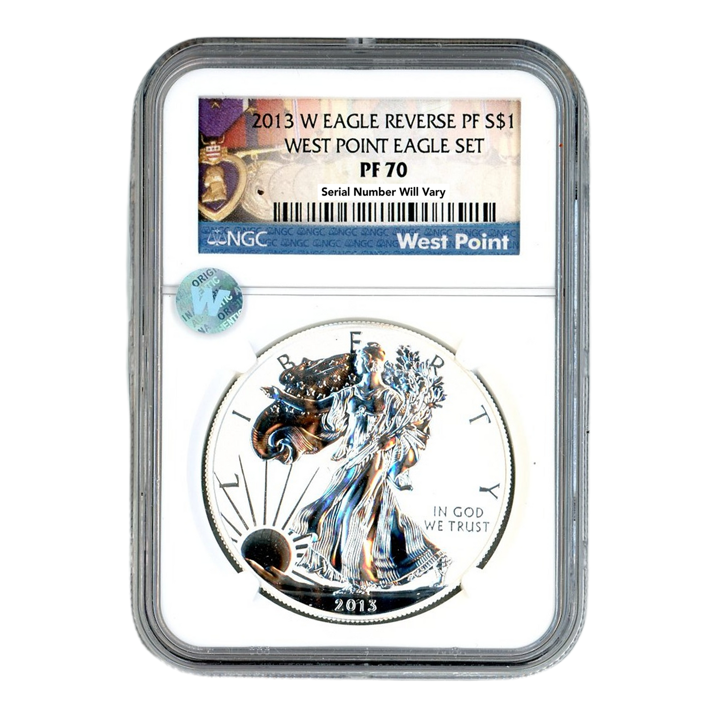 2013 W Silver Eagle West Point - Reverse Proof - NGC PF70 Sight White - CoinsTV