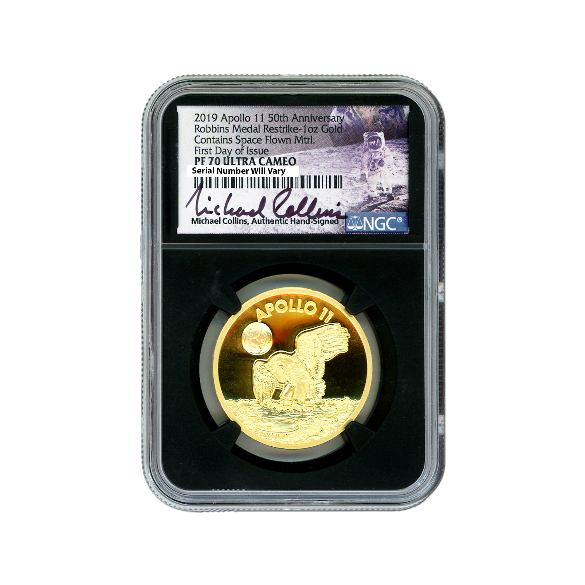 2019 Apollo 11 50th Ann. Robbins Medal Restrike - Collins Sign