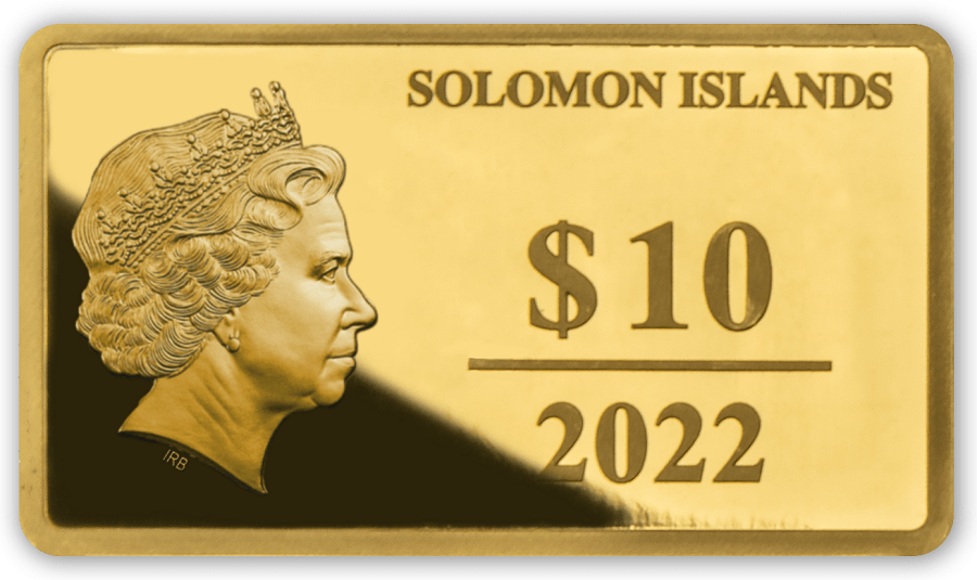 2022 Solomon Isl. Australian Kangaroo Most Famous Bullion 1/2 Gram .9999 Gold Prooflike Bar - CoinsTV