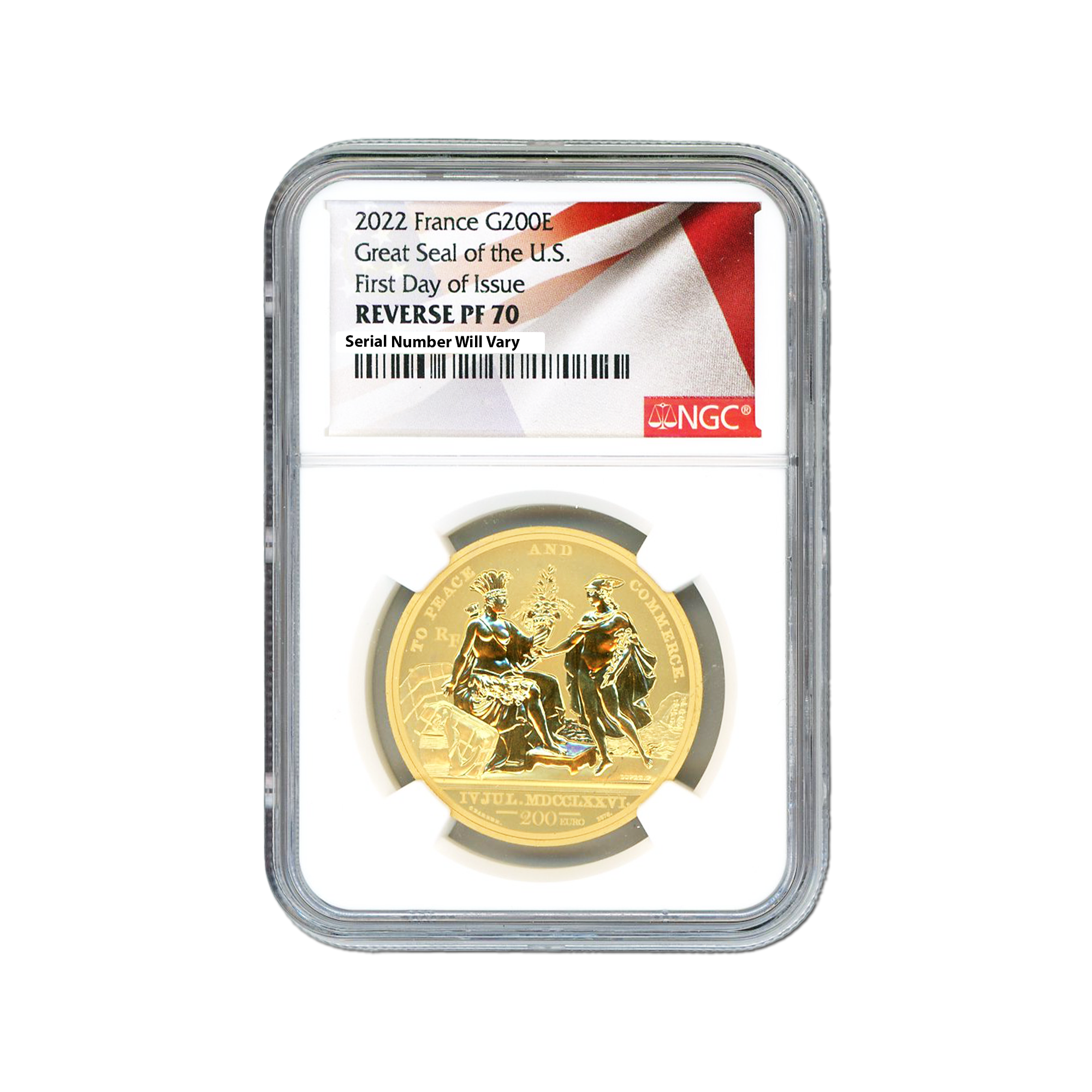 2022 France Great Seal of the US - NGC REVERSE PF70 FDOI 1 oz Gold 2022 France Great Seal of the US - NGC REVERSE PF70 FDOI 1 oz Gold