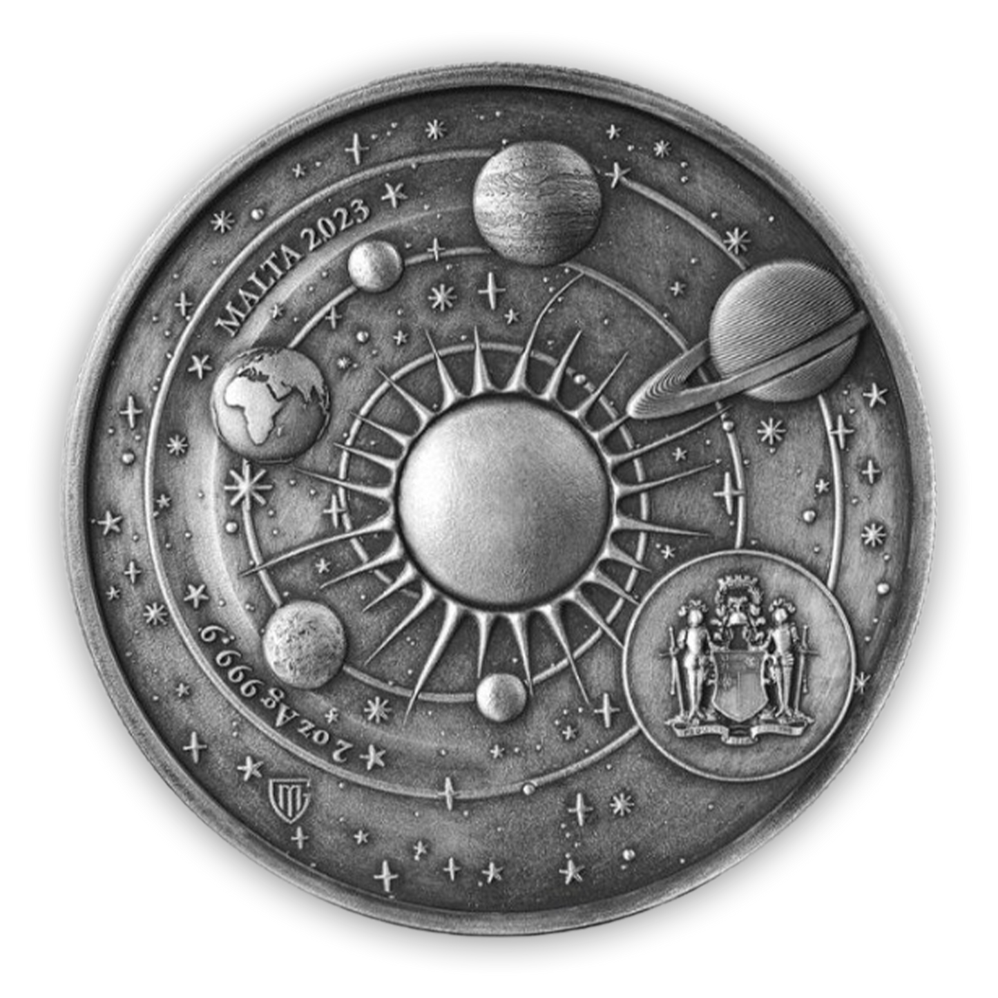 2023 Germania Mint - Copernicus - Kopernikus Malta 2 oz Silver High-Relief BU