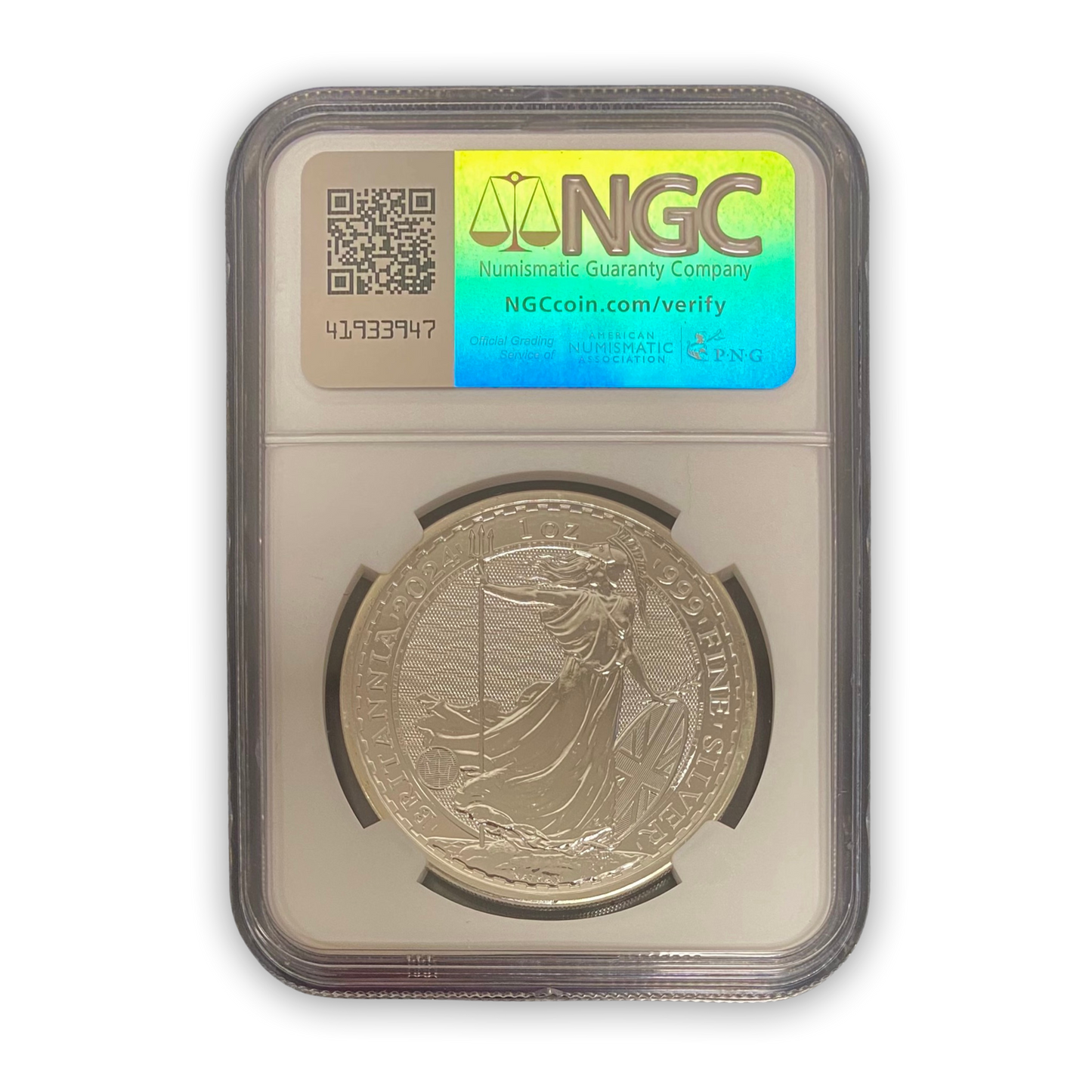 2024 Great Britain Britannia King Charles lll - Obverse Struck Thru Mint Error - 1 oz Silver NGC MS69 FDOI