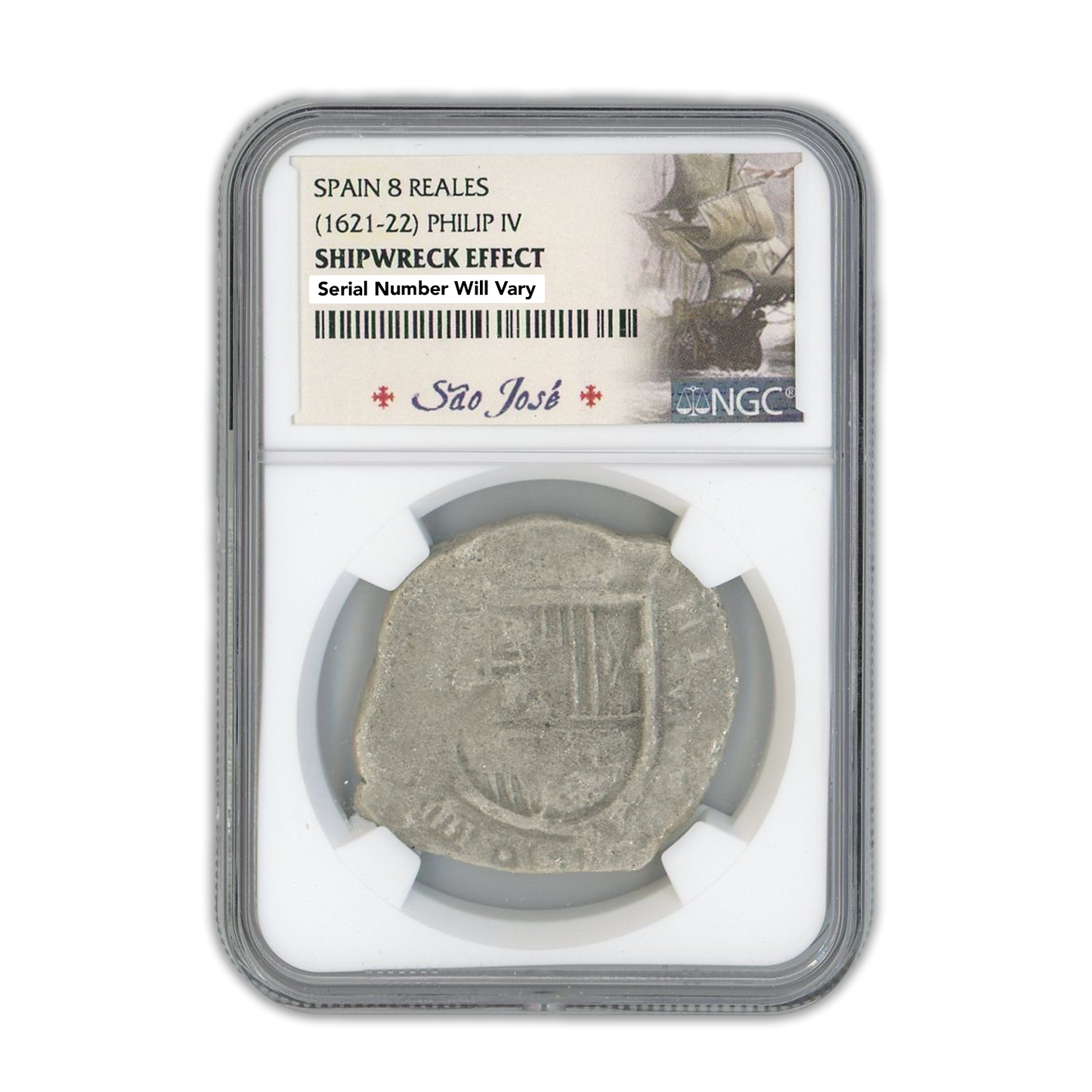(1621-1622) Spain 8 Reales- Philip IV Shipwreck Effect - NGC