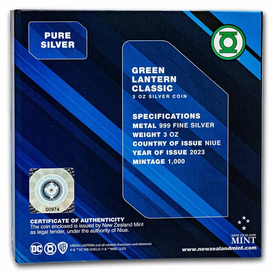 2023 DC Classics - Green Lantern 3 oz Silver