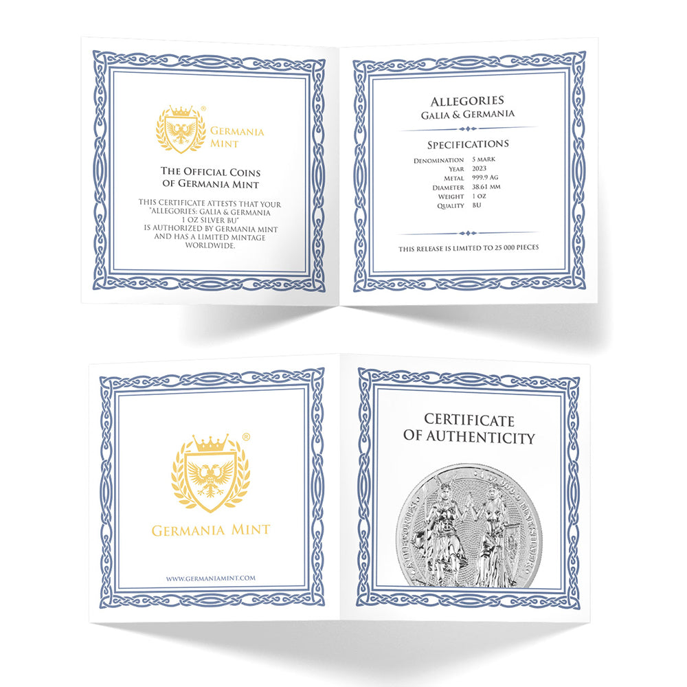 2023 1 oz Germania Allegories Galia & Germania Brilliant Uncirculated - CoinsTV