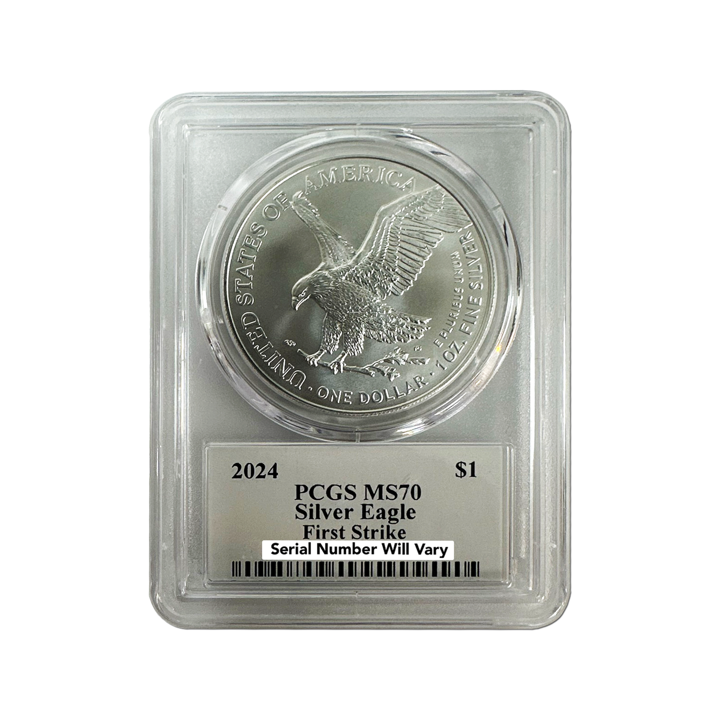 2024 Silver Eagle - First Strike - PCGS MS70 TD Rogers Signature - CoinsTV