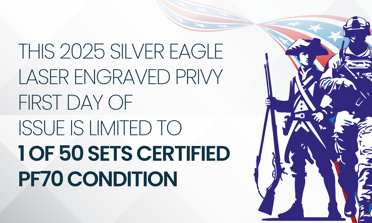 2025 Silver Eagle Laser Engraved Privy - Home of the Brave - NGC PF70 UCAM First Day of Issue